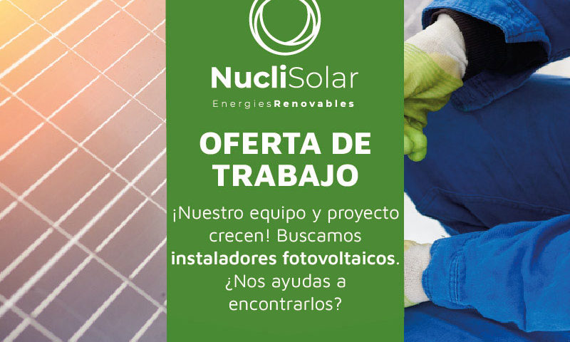 Buscamos instaladores - Nucli Solar