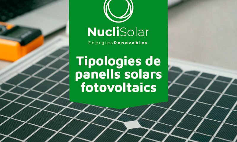 Portada de tipologies de panells solars fotovoltaics - Nucli Solar